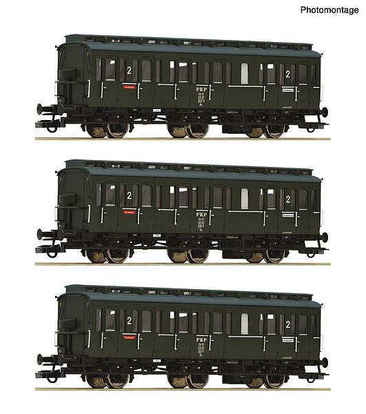 Roco 6200100 3 Piece Set Compartment Coaches PKP DC