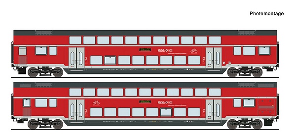 Roco 6220145 2 Piece Set Double-Deck Coaches DB AG AC