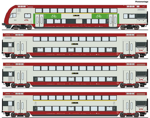 Roco 6220148 4 Piece Set Double-Deck Coach CFL AC