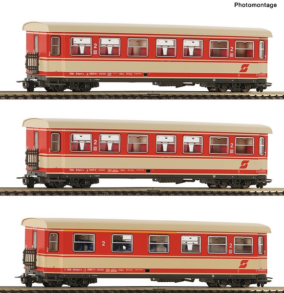 Roco 6240004 3 Piece Set Passenger Coaches OBB DC