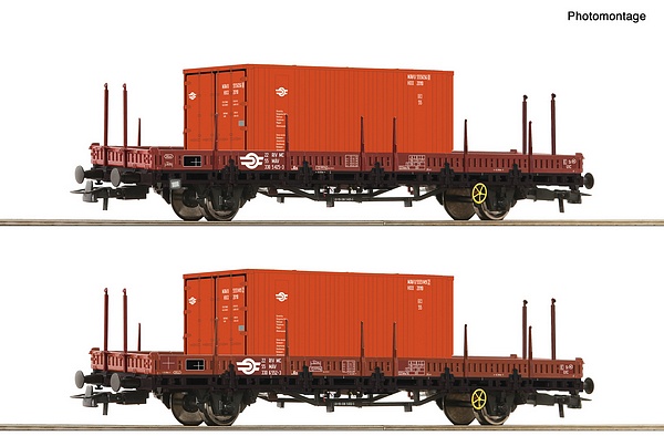 Roco 6600076 2 Piece Set Swivel Stake Wagons MAV DC