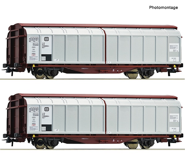 Roco 6600111 2 Piece Set Sliding Wall Wagons DB DC