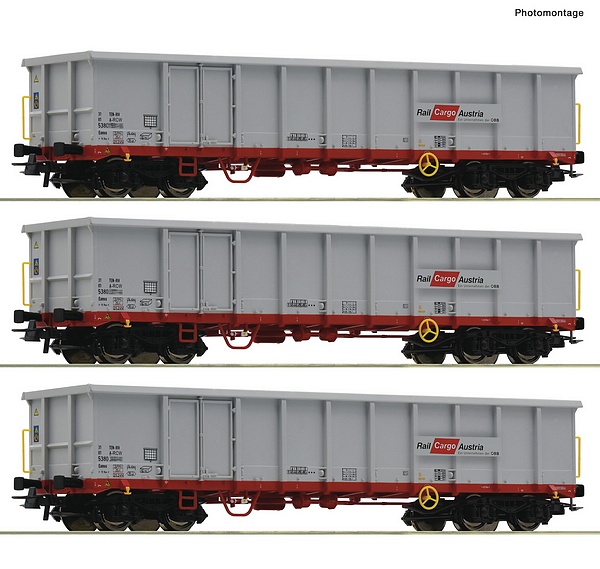 Roco 6600121 3 Piece Set Open Goods Wagons OBB DC