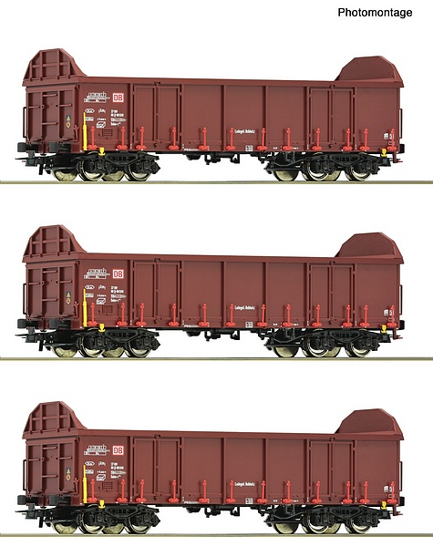 Roco 6600131 3 Piece Set Open Goods Wagons DB AG DC