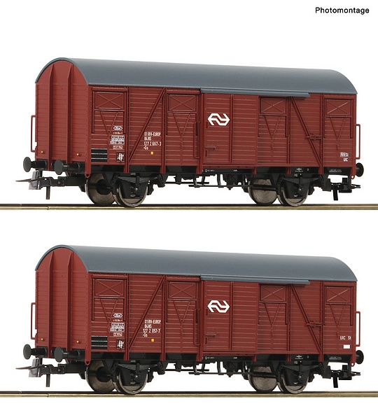 Roco 6600151 2 Piece Set Covered Goods Wagon NS DC