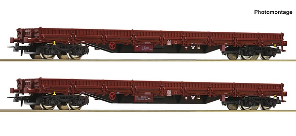 Roco 6600186 2 Piece Set Stake Wagons ZSSK Cargo DC