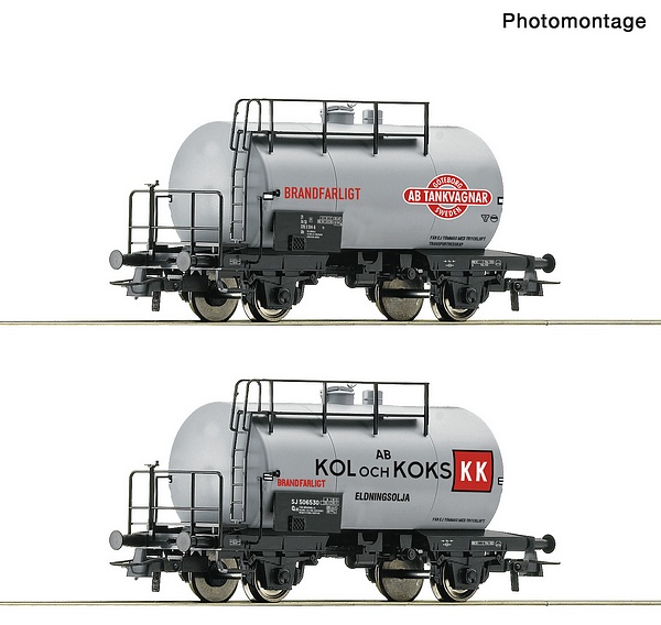 Roco 6600193 2 Piece Set Tank Wagons SJ DC