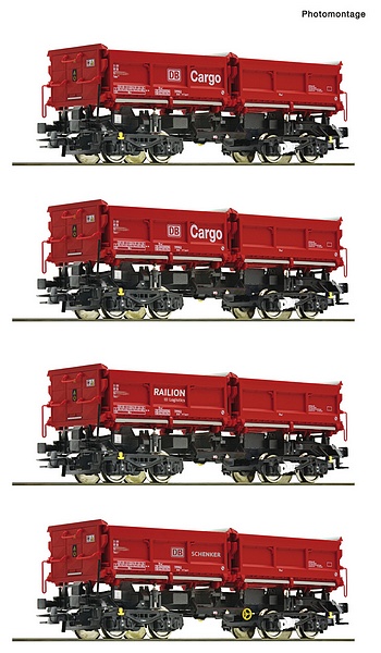 Roco 6600202 4 Piece Set Dump Wagons DB AG DC