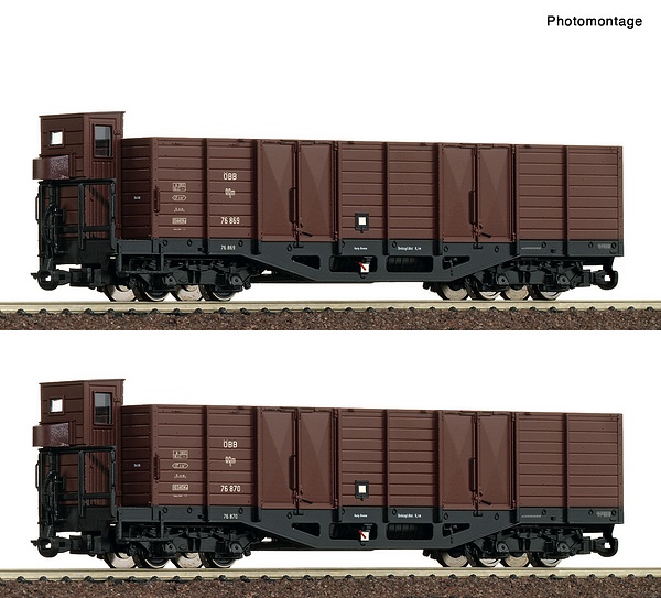 Roco R6640004 2 Piece Set Open Goods Wagon OBB DC