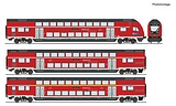 Roco 6210144 3 Piece Set Double-Deck Coaches DB AG DCC