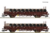 Roco 6600119 2 Piece Set Swivel Stake Wagons SNCF DC