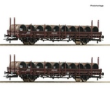 Roco 6600120 2 Piece Set Swivel-Type Stake Wagons OBB DC