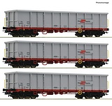 Roco 6600121 3 Piece Set Open Goods Wagons OBB DC