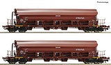 Roco 6600125 2 Piece Set Swivel-Roof Wagons DR DC