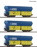 Roco 6600136 3 Piece Set Self Unloading Hopper Wagons PKP DC