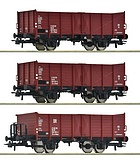 Roco 6600146 3 Piece Set Open Goods Wagons DR DC