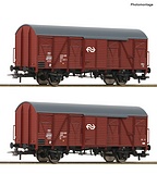 Roco 6600151 2 Piece Set Covered Goods Wagon NS DC