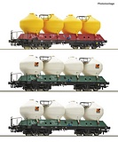 Roco 6600180 3 Piece Set Silo Wagons CD DC