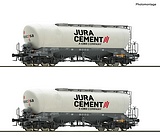 Roco 6600191 2 Piece Set Silo Wagons Jura Cement/Wascosa DC