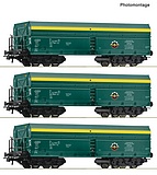 Roco 6600195 3 Piece Set Self-Unloading Hopper Wagons PTKiGK DC