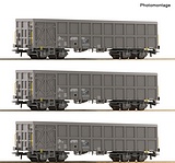 Roco 6600203 3 Piece Set Open Goods Wagons SNCF DC