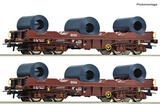 Roco 76338 2 Piece Set Coil Transport Wagons SNCB DC