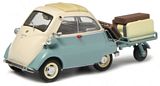 Schuco 450260400 BMW Isetta with Trailer and Luggage Auto-porter Green Beige