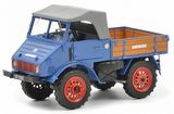 Schuco 450900300 Mercedes-Benz Unimog U401 with Wooden Bed Blue