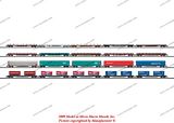 MiniTrix 15277 Display with 20 Freight Cars for Alpine Transit Rs Rgs Res Rils Sgs