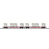 Trix 24110 Container Flat Car Set with WoodTainer XS Containers Sgns 691