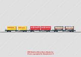 Marklin 47456 Set with 3 Loaded Deep Well Flat Cars