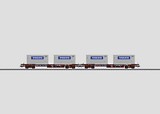 Marklin 47458 Set with 2 Loaded Deep Well Flat Cars