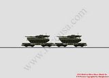 Marklin 48739 German Federal Army Transport by Rail for 2 Leopard 2 A1 Combat Tanks Rlmmps 650 plus Leopard 2 A1