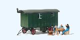 Preiser 33263 Construction Workers on Break Trailer Equipment Ready-made