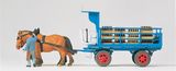 Preiser 30445 Beer wagon Landwehr-Bier drawn by 2 horses