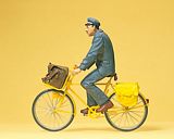 Preiser 45073 Postman France on bicycle