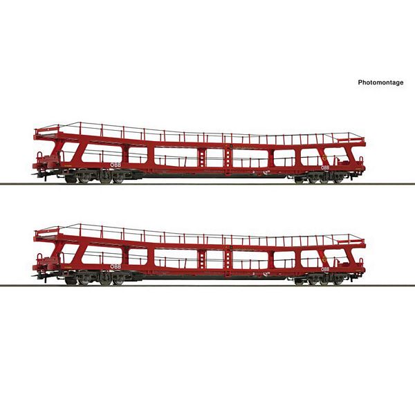 Roco 6600105 2 Piece Set Car Transport Wagons OBB