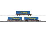 Minitrix 15481 LKW Walter Deep Well Flat Car Set